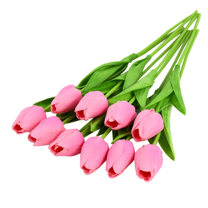 Lisslune | Artificial Flower Bouquet with Tulips, Decoration (10 Pieces)