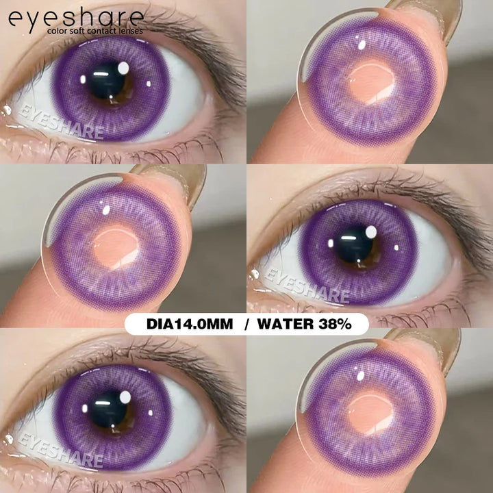 Rynx | 1 Pair Cosplay Colored Contact Lenses Anime Blue Lenses Purple Eyes Halloween Makeup Contacts Annual Pink Beauty Pupils