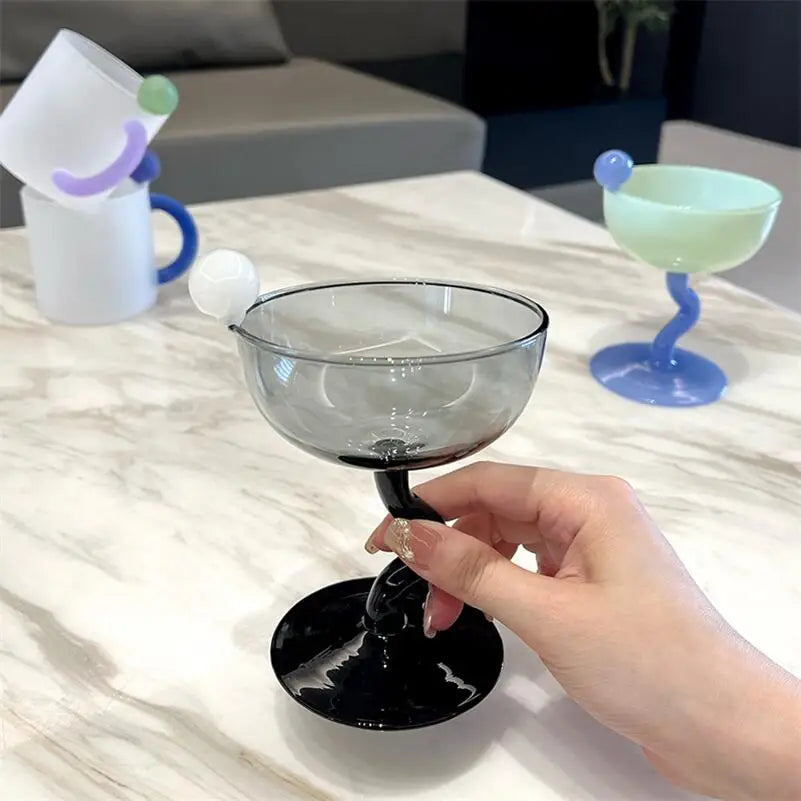 Rynx | irregular lead glass cup high borosilicate drink boiling water glass cocktail champagne cup ice cream milkshake cup