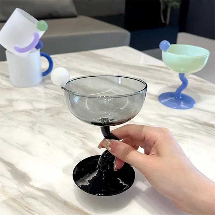 Rynx | irregular lead glass cup high borosilicate drink boiling water glass cocktail champagne cup ice cream milkshake cup