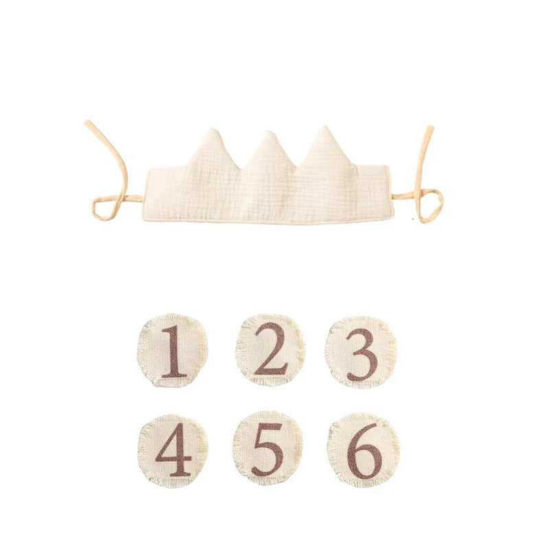 Lisslune | Children's birthday fabric crown with interchangeable adhesive numbers