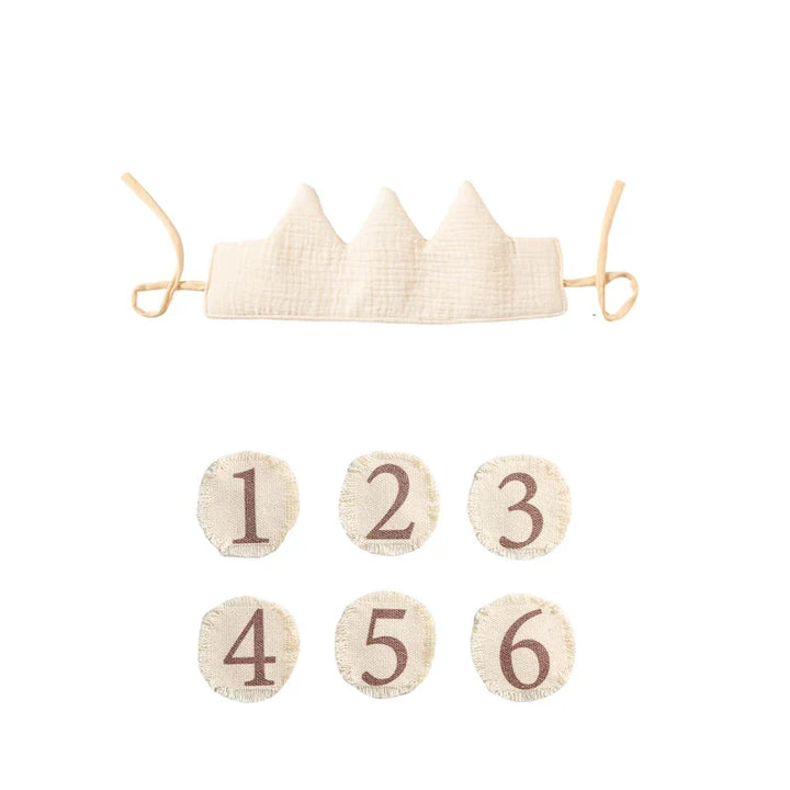 Lisslune | Children's birthday fabric crown with interchangeable adhesive numbers