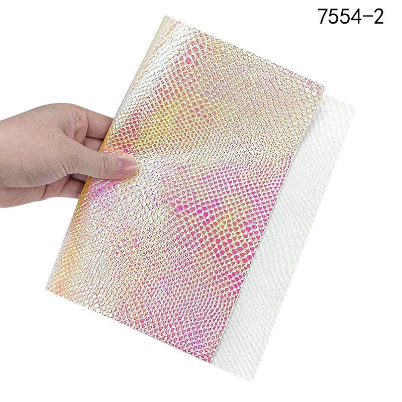 Lisslune | Iridescent Python Scale Holographic PU Fabric - Unleash Your Creative Potential