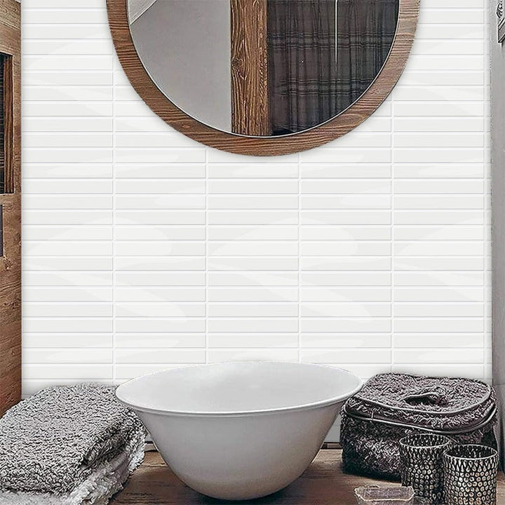 Lisslune | Self-adhesive 3D DIY Kit Kat tiles in glossy white