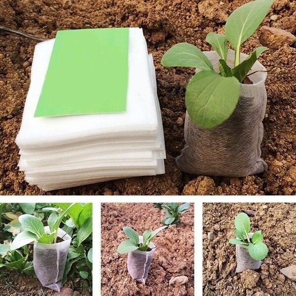 Lisslune | Eco-friendly 100-pack non-woven seed bags for improved plant growth