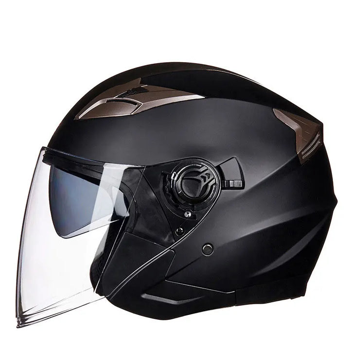Lisslune | Half Face Motorcycle Helmet with Double Lens & DOT Safety – RoadGuard