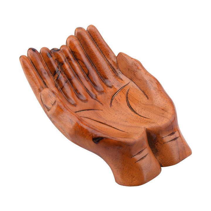 Lisslune | Giving Praying Wooden Carved Hands Candy Holder Home Decor