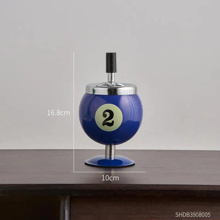 Lisslune | Chic, billiard-inspired metal ashtray - Stylish smoking accessory and decorative accent for home and office
