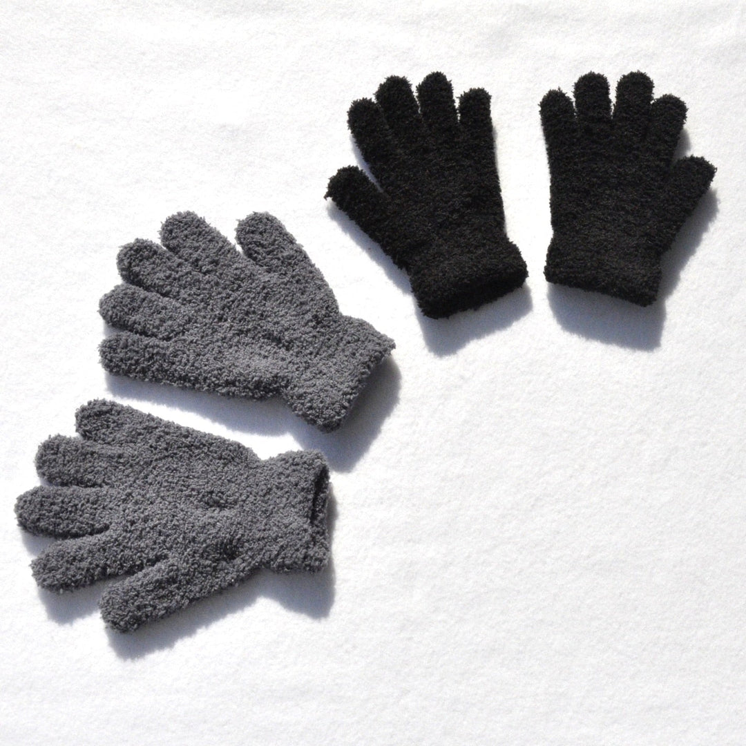Lisslune | Fluffy children's wool gloves with individual fingers (5-10 years)
