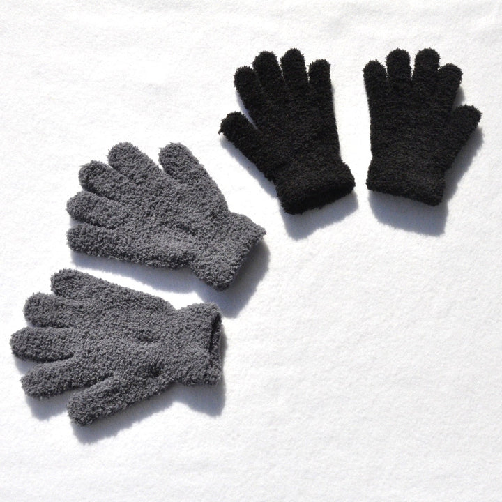 Lisslune | Fluffy children's wool gloves with individual fingers (5-10 years)