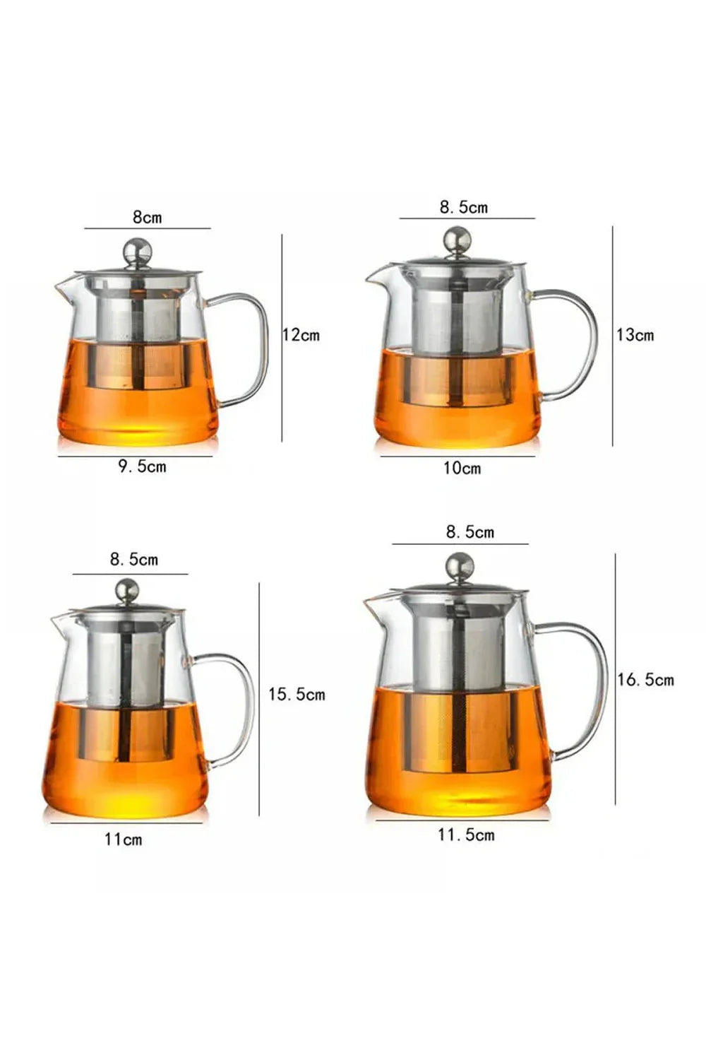 Lisslune | Stainless Steel Infuser Glass Teapot