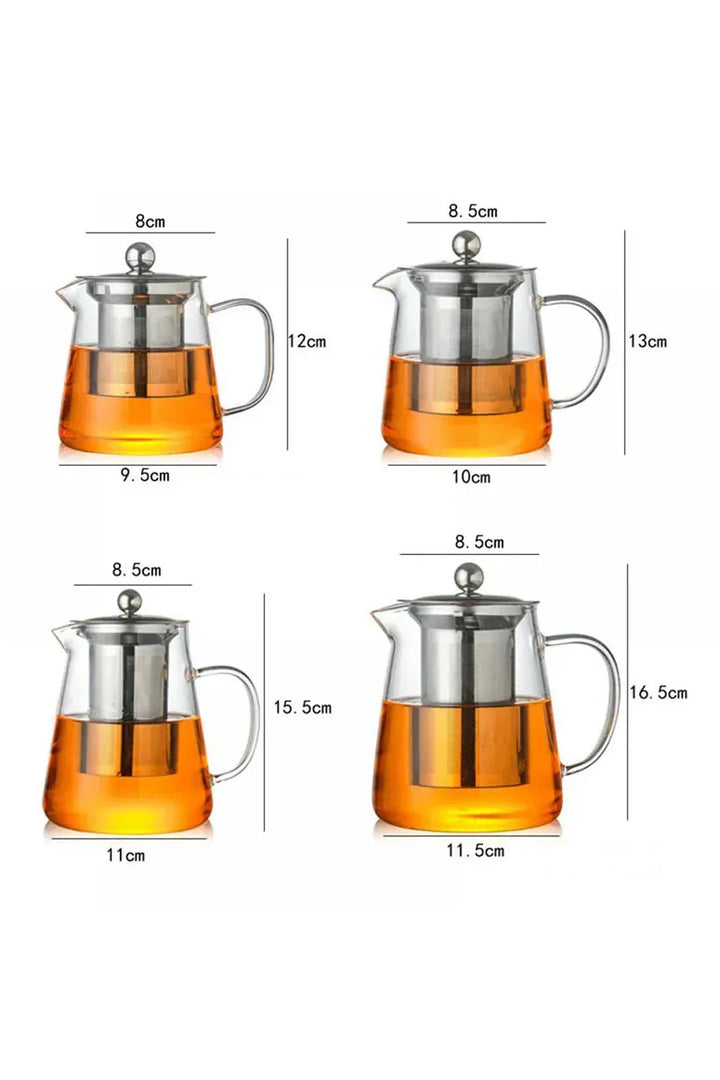 Lisslune | Stainless Steel Infuser Glass Teapot