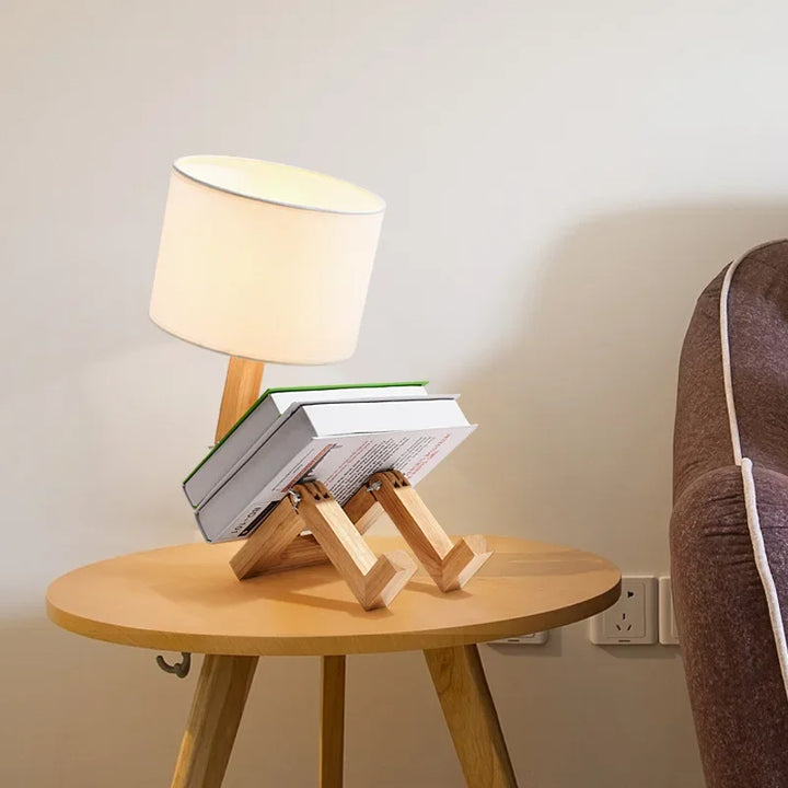 Lisslune | Wooden Table Lamp with Book Holder – Modern Design for Your Home