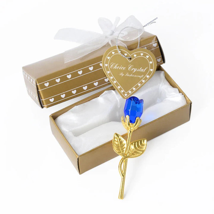 Lisslune | Crystal Bear Glass Rose - Valentine's Day Gift, Fashion Ornament, Wedding Home Decor