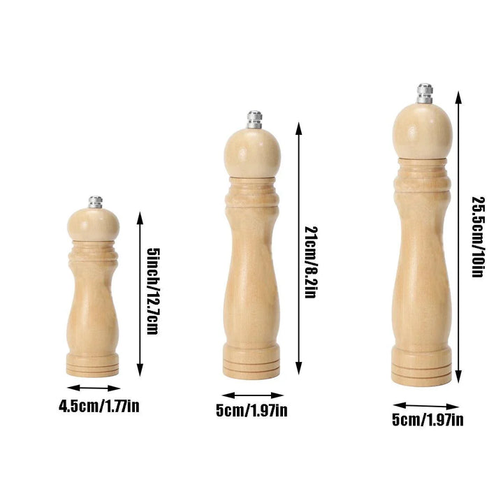 Lisslune | Adjustable Wooden Salt and Pepper Mill Set with Ceramic Core for Gourmet Seasoning