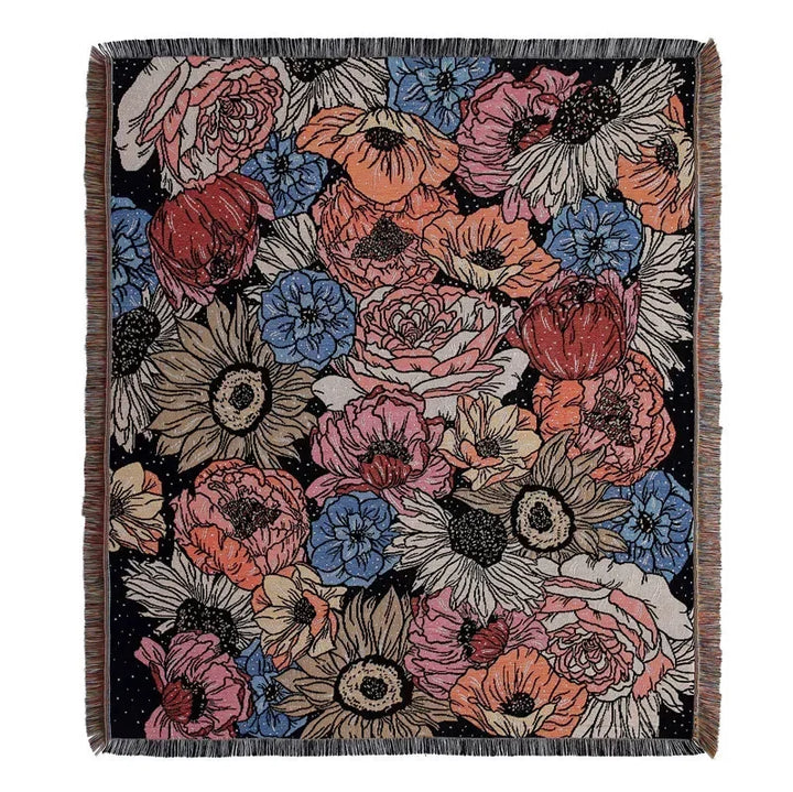 Lisslune | Sun & Flowers Wall Tapestry Blanket