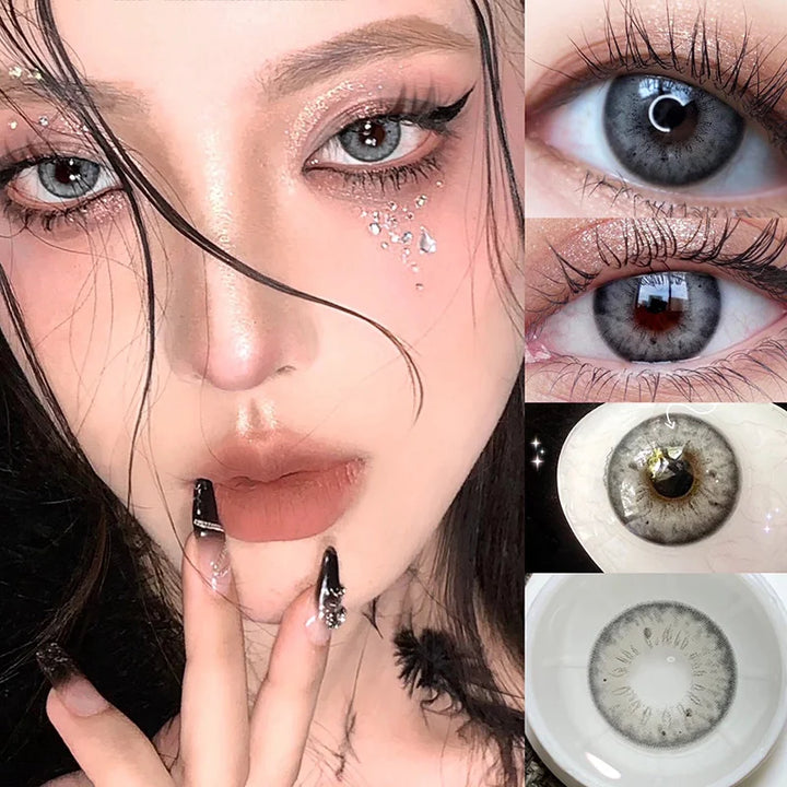 Rynx | 1 Pair 0~-8.00 Myopia Lenses Colored Contact Lenses with Strength High-Quality Natural and Beautiful Pupils New Soft Lenses