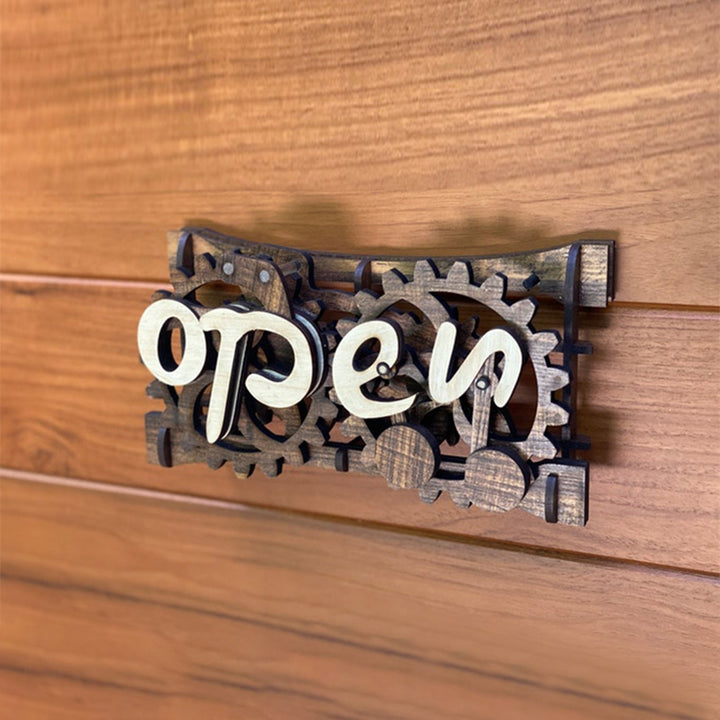 Lisslune | Wooden Double-Sided Reversible Open Closed Sign