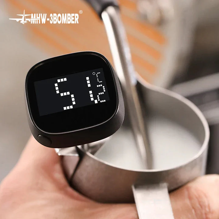 Lisslune | MHW-3BOMBER Digital, instant-read coffee thermometer for latte art pen, milk frothing pitcher, stylish barista kitchen accessories for home