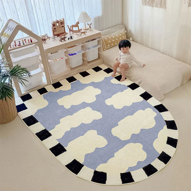 Rynx | Arch Cloud Living Room Rug Sweet Children's Room Rug Fluffy Soft Playroom Rug Oversized Cartoon Rug Wallpaper Carpet