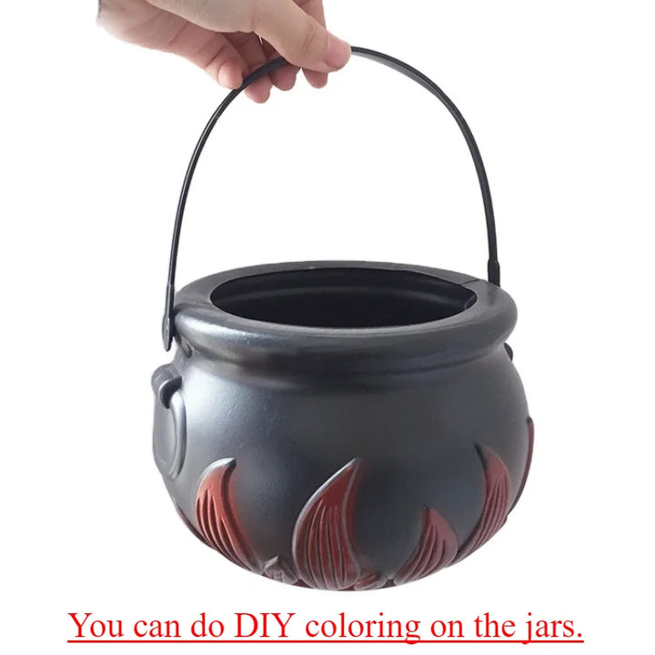 Rynx | Plus Size Halloween Candy Glass Wizard Witch Cauldron Decoration Prop Irish Party Table Centerpiece Candy Holder Trick or Treat