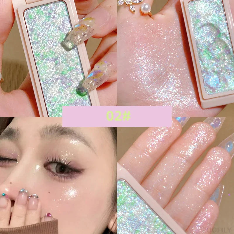 Rynx | Mashed Potatoes Texture Glitter Eyeshadow Long-lasting Waterproof Shimmer Eye Shadow Makeup Pearl Eyeshadow Pigment Korean Makeup