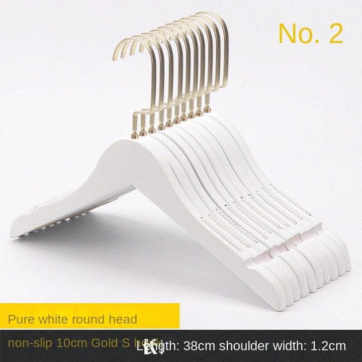 Lisslune | Elegant White Wooden Hanger Set with Gold Hooks for Fashion-Conscious Closet Organization