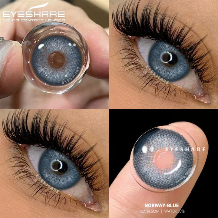 Rynx | 2pcs naturally colored contact lenses for gray pupils lens blue eye contact lenses yearly beauty makeup green eye contact lenses