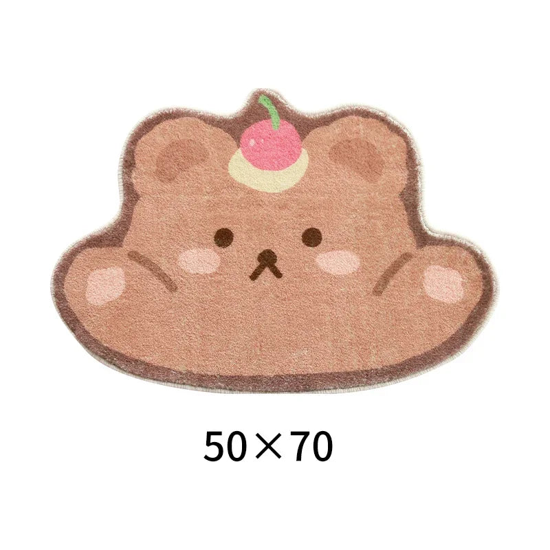 Rynx | Cute Plush Bedroom Rug IG Fashion Girls Elegant Living Room Rugs Modern Cartoon Minimalist Sweet Rug Doormat Kawaii IG Home Decor