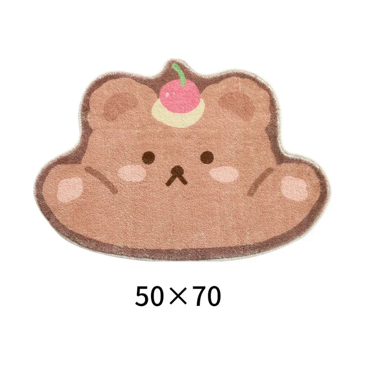 Rynx | Cute Plush Bedroom Rug IG Fashion Girls Elegant Living Room Rugs Modern Cartoon Minimalist Sweet Rug Doormat Kawaii IG Home Decor
