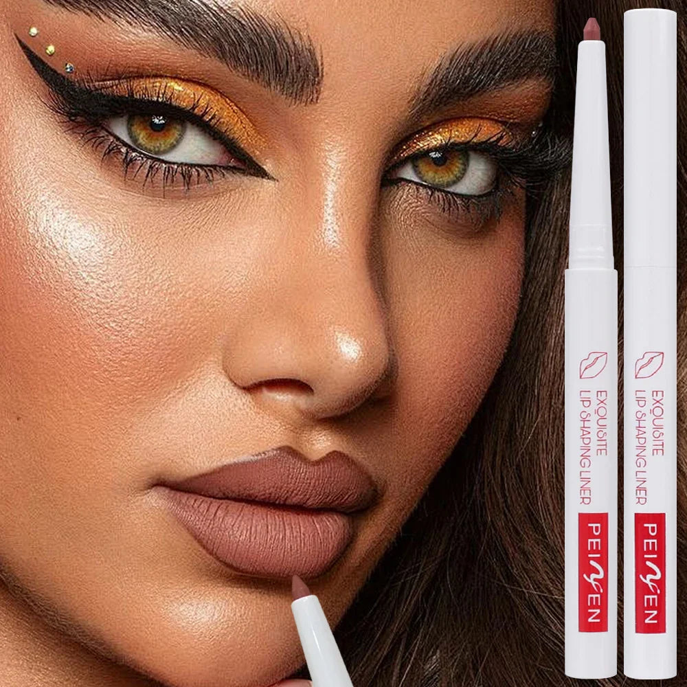 Rynx | Nude Brown Lip Liner Outline Contour Tint Lip Makeup Long-lasting Waterproof Matte Smooth Lipstick Pencil Lip Contour Cosmetic