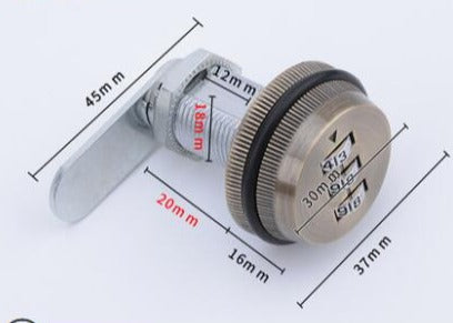 Lisslune | 3-Digit Mechanical Password Cabinet Lock