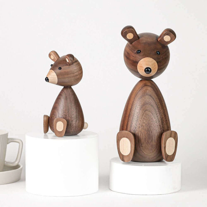 Lisslune | WoodlandWhimsy – Legend Bear Wooden Figure with Minimalistic Charm
