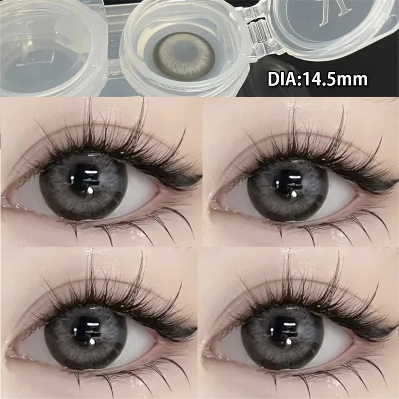 Lisslune | 1 Pair High Quality Myopia Colored Contact Lenses Black Large Diameter Lenses Naturally Soft Beauty Pupil New Fast Shipping