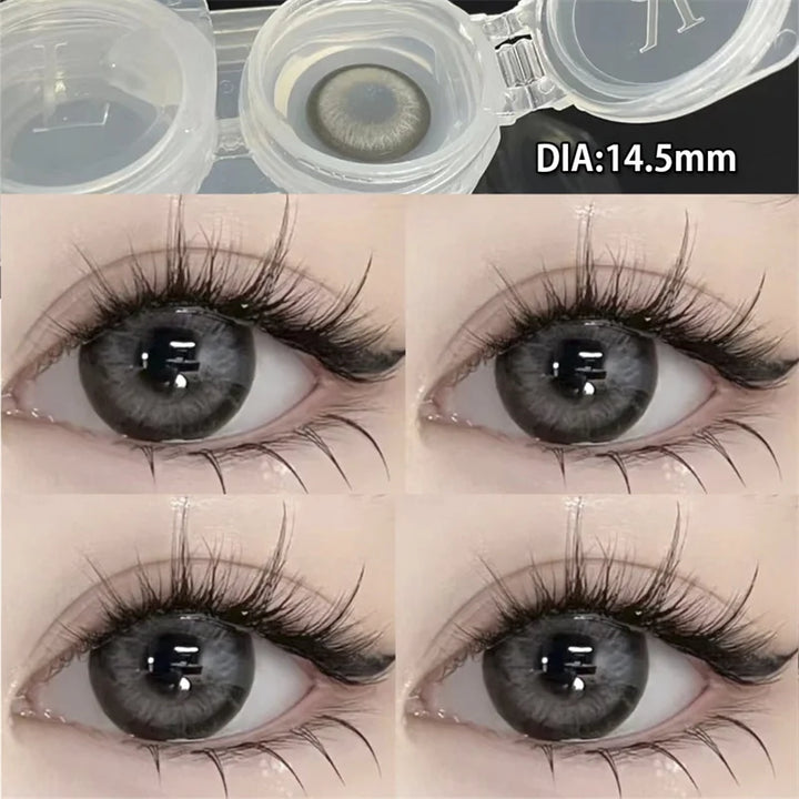 Lisslune | 1 Pair High Quality Myopia Colored Contact Lenses Black Large Diameter Lenses Naturally Soft Beauty Pupil New Fast Shipping