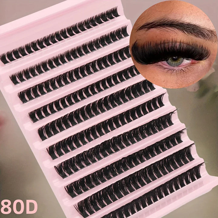 Rynx | 30/40/80D Russian DD Curl Artificial Eyelashes Thick mixed length 8-16mm self-adhesive fluffy style reusable extension eyelashes makeup