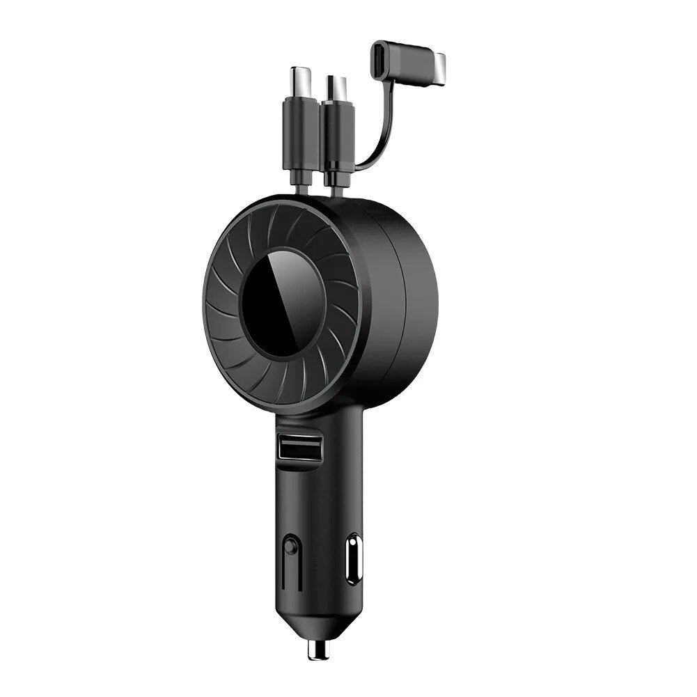 Lisslune | Retractable Lighter Car Charger (iPhone & Type-C)