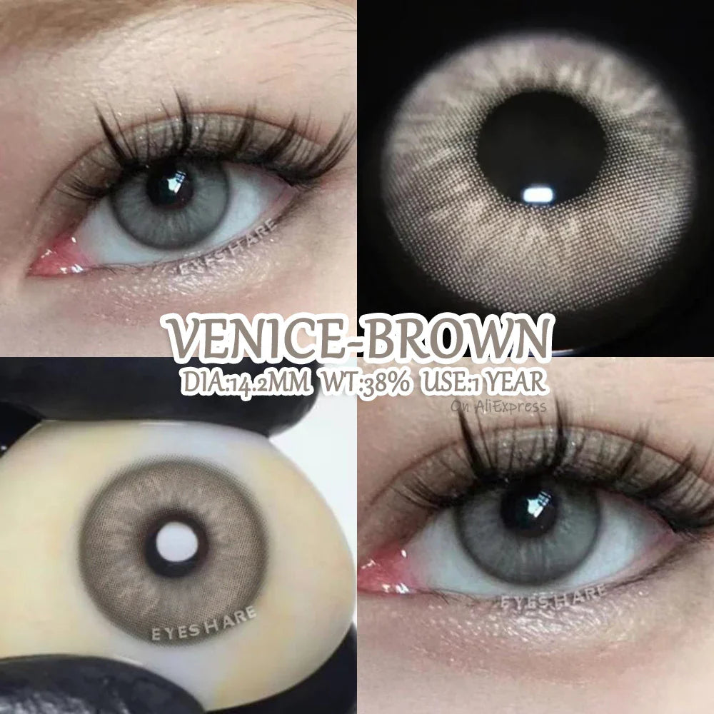 Rynx | Colorful contact lenses for the eyes 2 pcs./pair Green eye lenses Blue contact lens Annual Brown pupils cosmetic lens