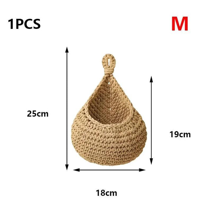 Lisslune | Sustainable Bohemian Jute Rope Hanging Basket for Elegant Fruit Presentation