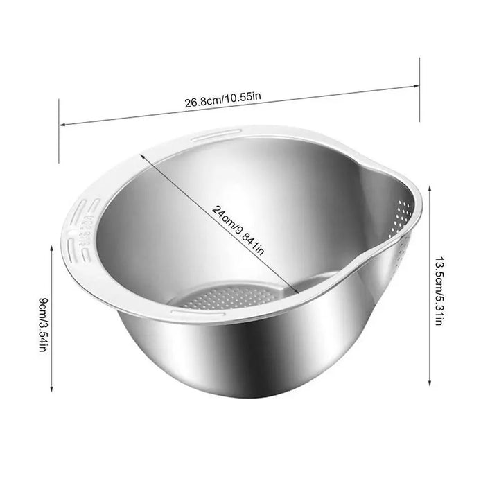 Lisslune | Extra-large stainless steel sieve with innovative slanted design for effortless washing