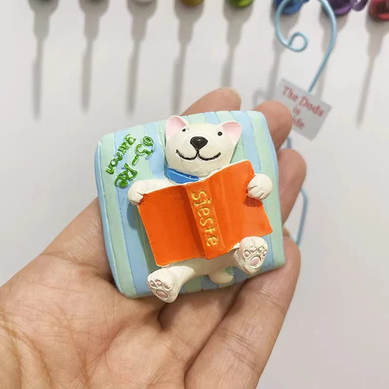Rynx | 3D Refrigerator Magnet Puppy Cartoon Cat and Dog Refrigerator Sticker Anti-theft Entrance Door Decorative Magnetic Creative Message