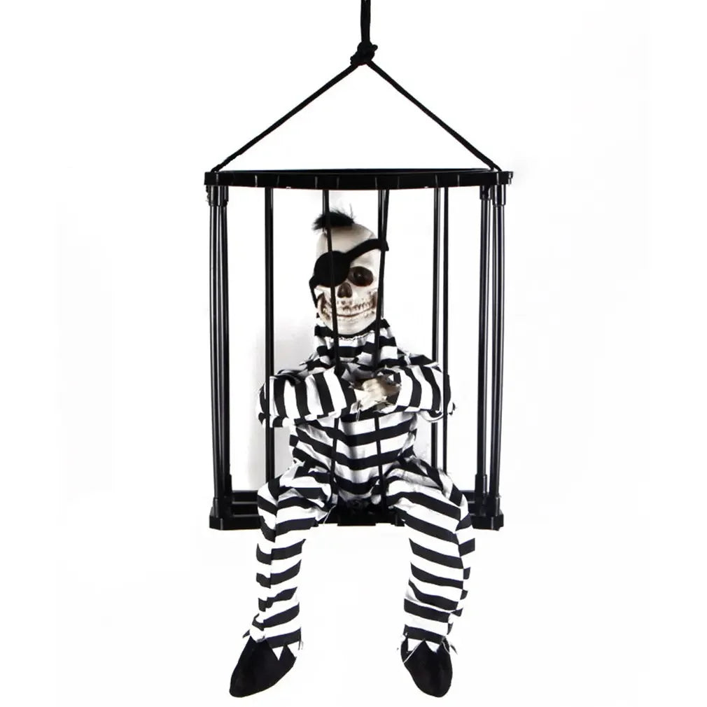 Rynx | Halloween Decoration Scary Speech Skeleton Captive Animatronic Prank With Light Sound Home Motion Sensor Halloween Props