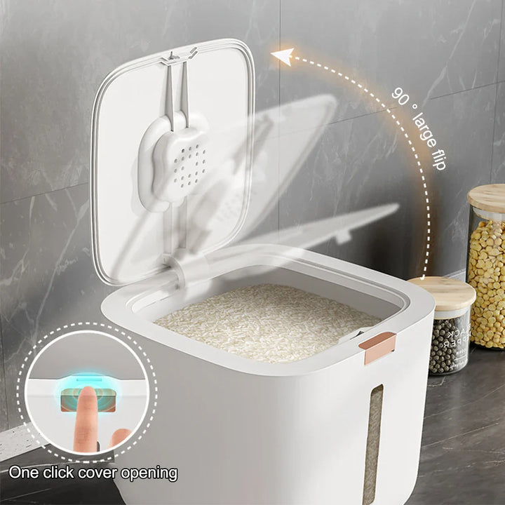Lisslune | Rice Storage Box 5–10kg Airtight Moisture & Insect Resistant with Measuring Cup – GrainSafe