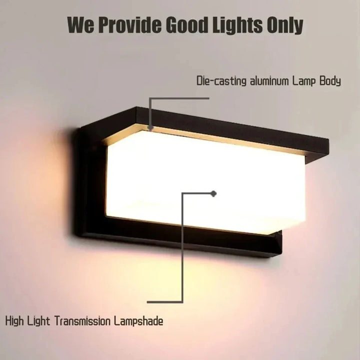 Lisslune | LED wall light with radar motion sensor – 16W waterproof light for indoor and outdoor use, cold and warm white light, AC85-265V