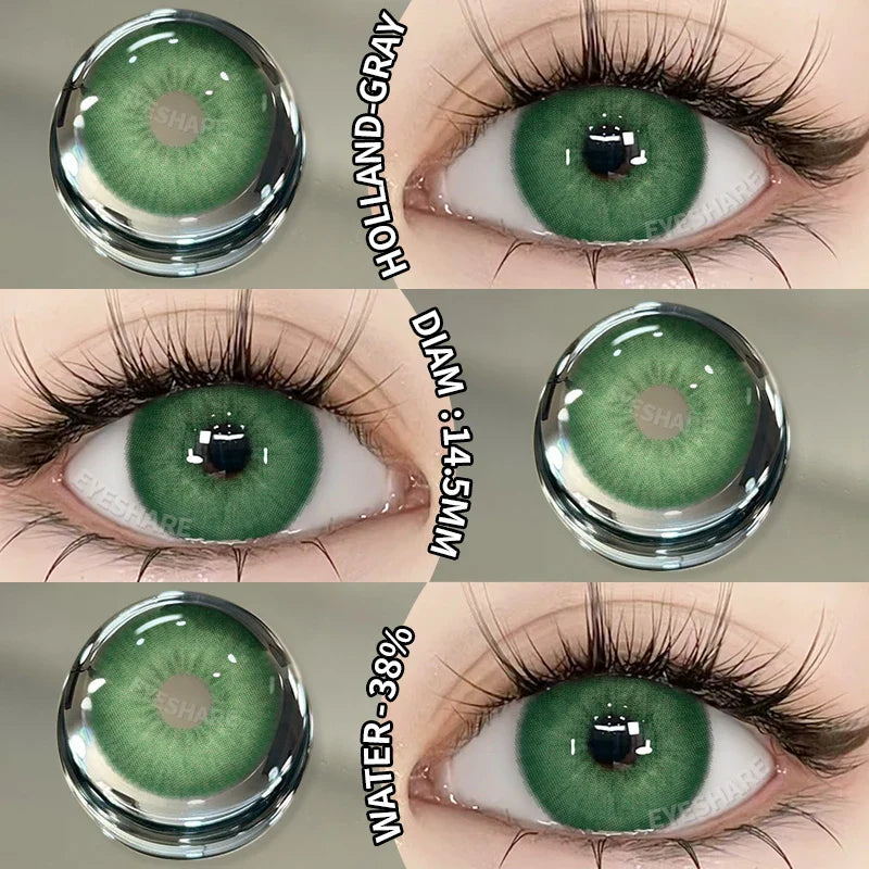 Rynx | New 1 Pair Contact Lenses Colored Contact Lenses Blue Colorful Beautiful Pupil Green Color Eye Lenses Annual Brown Contact Lenses