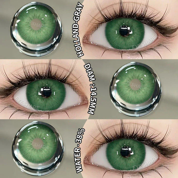 Rynx | New 1 Pair Contact Lenses Colored Contact Lenses Blue Colorful Beautiful Pupil Green Color Eye Lenses Annual Brown Contact Lenses