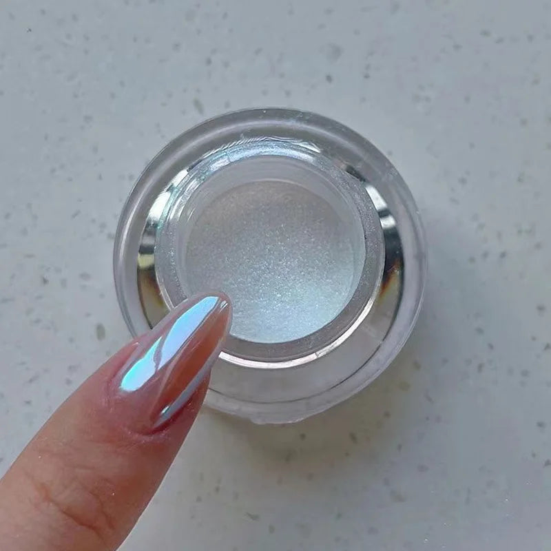 Rynx | 1jar Plating Aurora Chrome Nail Powder High Gloss Moonlight Mirror Fine Glitter Pigment Aurora Pearl Rub Dust Chrome Nails