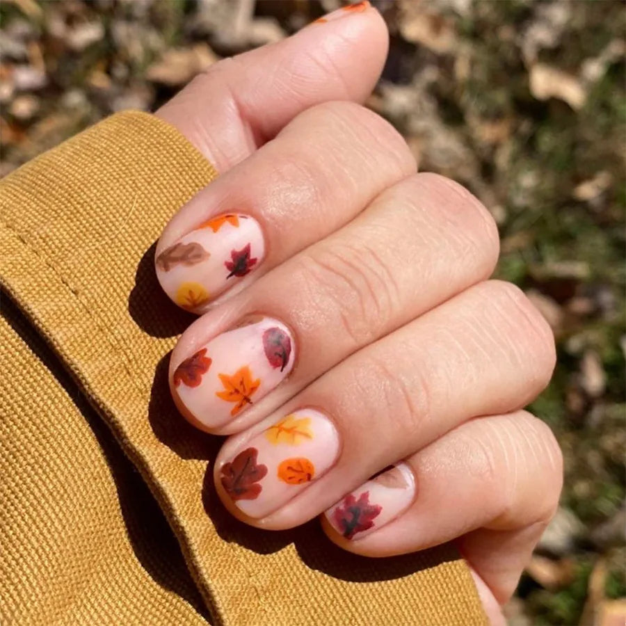 Rynx | 24 Piece Square Press-on Nails Set with Pink Flower Patterns Full Coverage Acrylic Nail Tips Glue for Stylish Women/Girls