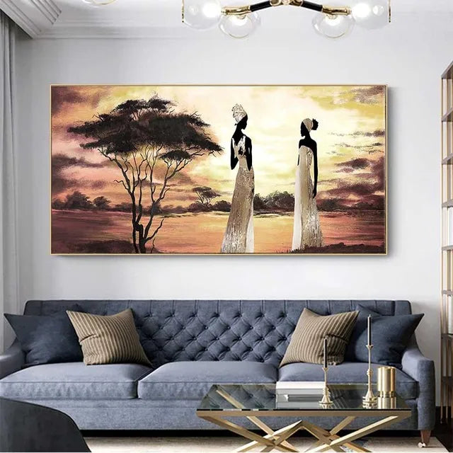Lisslune | Plus Sizes Abstract African Woman Canvas Painting