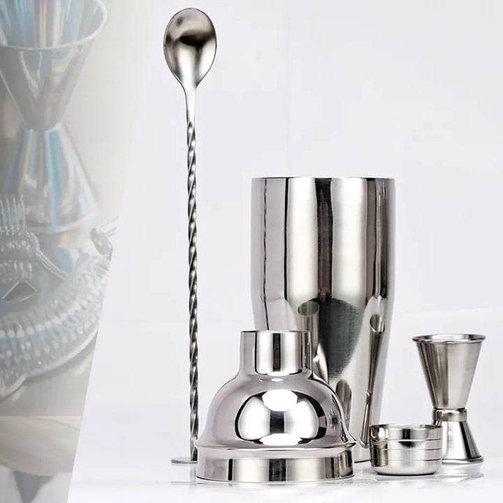 Lisslune | 550 ml/750 ml Stainless Steel Cocktail Shaker Mixer Drink Bartender Set Bar Set Tools With Wine Rack Stand Tool for Birthday Gift